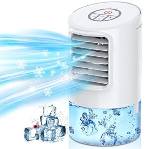 Rafraîchisseur d'air portable 3-en-1 — Ventilateur, Brumisateur & Climatiseur avec Veilleuse LED