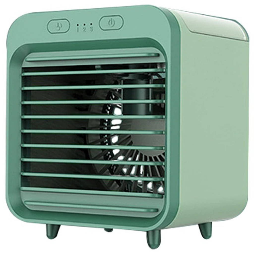 Mini Climatiseur Connecté Vert Menthe — Contrôle Vocal & App, Affichage LED, 1-8 m², Économique